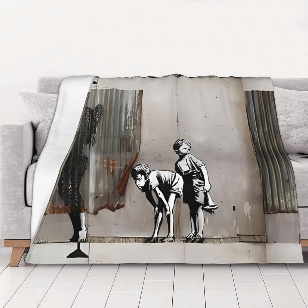 1PC home Cute Room Decor Banksy Shower Peepers Blanket Throw Blanket banksy Novelty Warm Blanket All Season