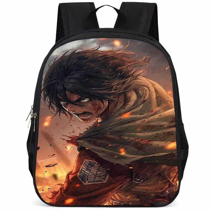 Durable Attack On Titan Backpack For Elementary Students 15 Inch Large Capacity