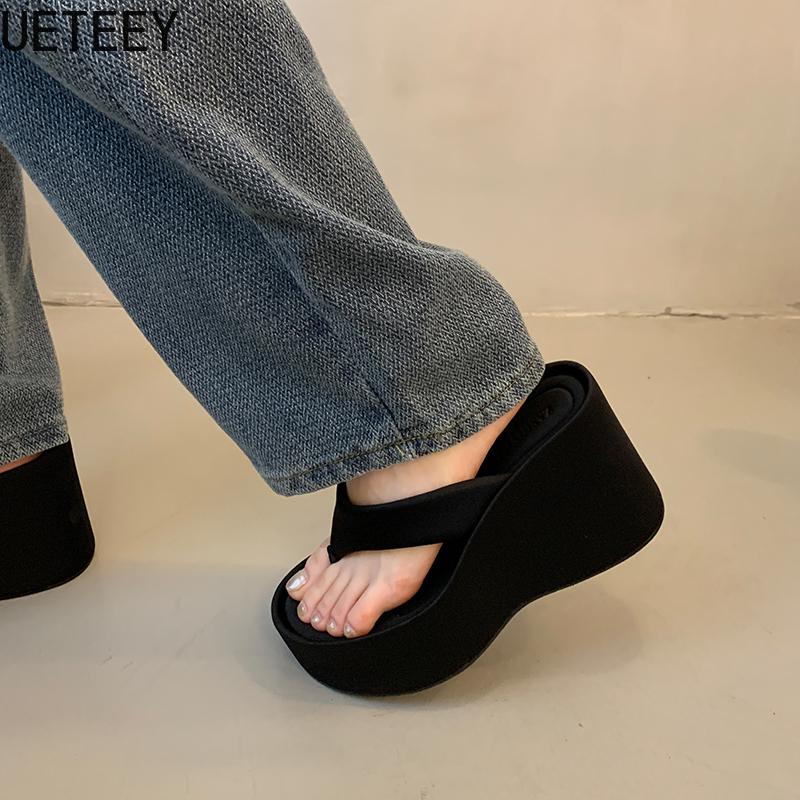 Summer Flip Flop Clip Toe Platform Wedges Heel Women Slippers Shoes Beach Vacation Ladies Slides Shoes