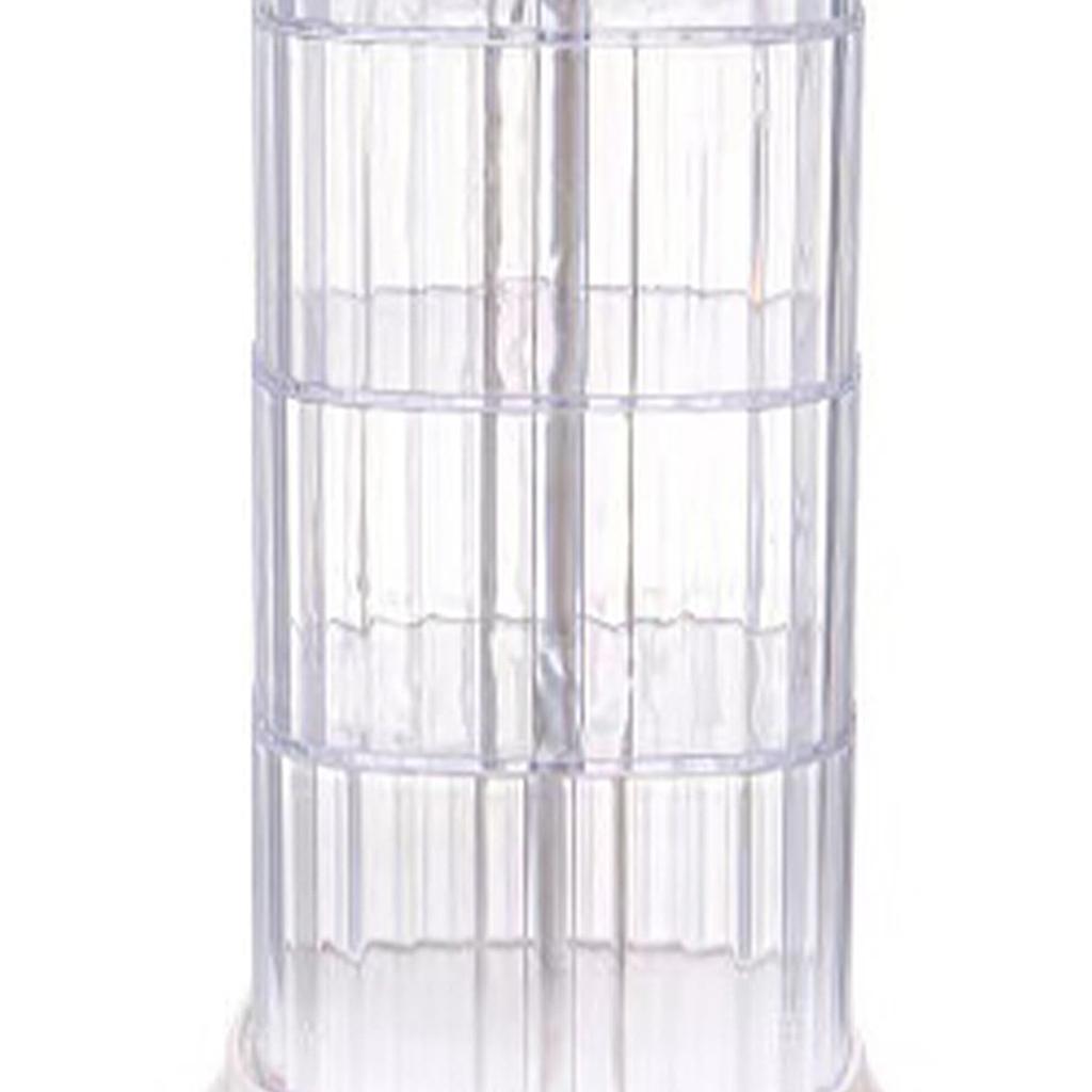Rotating Hair Accessories Storage Box Dustproof Desktop Transparent 4 Tier Rotating Jewelry