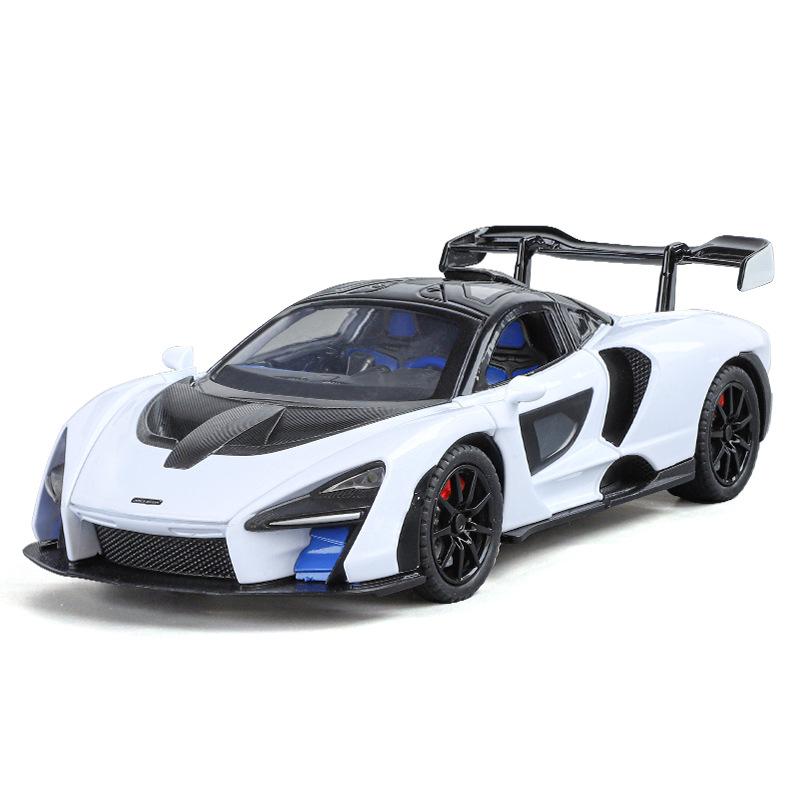 1/24 Mclaren Senna Super Sports Mini GT Alloy Diecast Model Vehicle Simulation Sound & Light Birthday Gifts Box for Boyfriend
