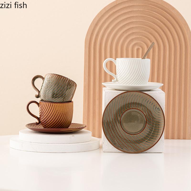 Japanese Retro Ceramic Coffee Cup High Beauty  Mug Milk Cup Juice Beverage Cup Household Breakfast Cups Tea Cups Water Cups