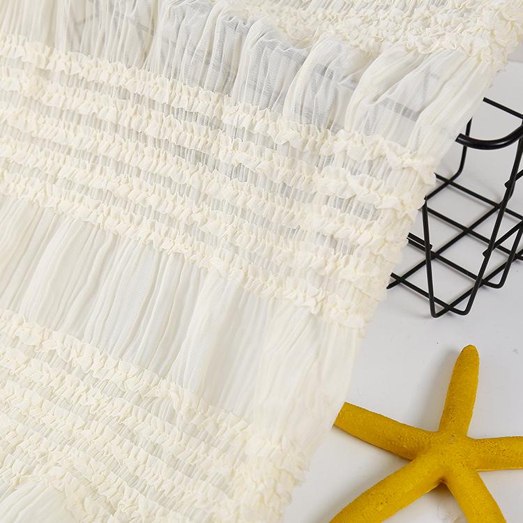 Women's Chiffon Crochet Striped Pleated Wedding & Evening Gown