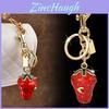 Large Strawberry Fruit Keychain Alloy Keyring For Car And Bag Decor