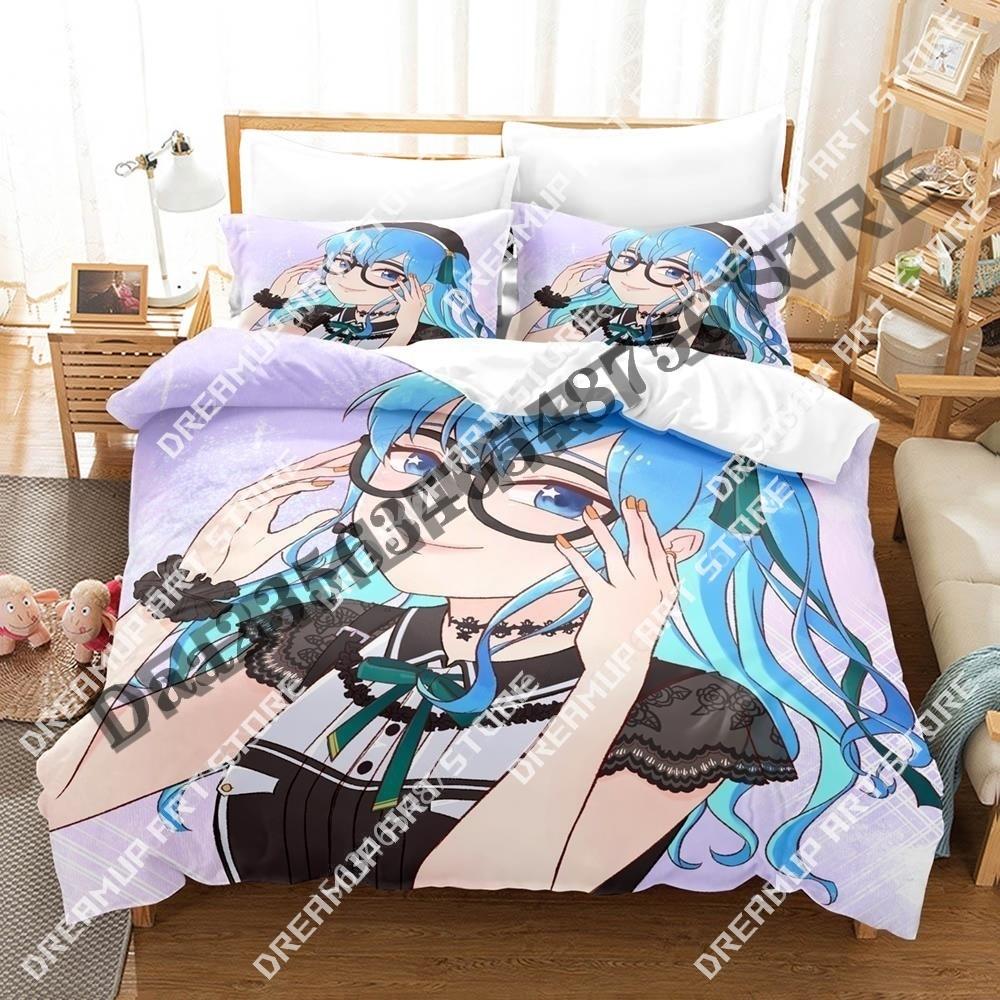 3D Print Hoshimachi Suisei Bedding Set Single Twin Full Queen King Size Bed Set Aldult Kid Bedroom Duvetcover Sets 3D Anime Bed