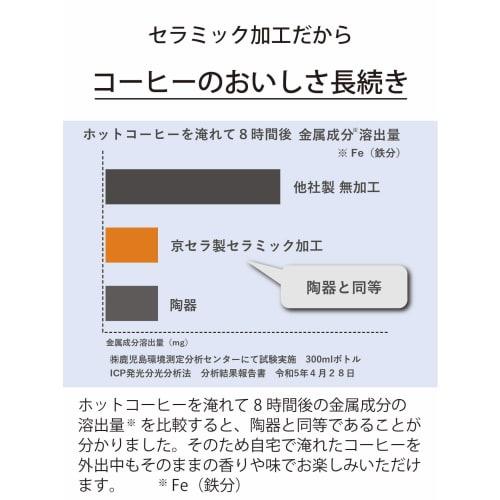 Kyocera CERAMUG Silver Ceramic Water Bottle/Coffee Mug, 500ml, One-Touch Closure, Ceramic Interior, Vacuum Insulation, Keeps Drinks Hot or Cold, MB-17