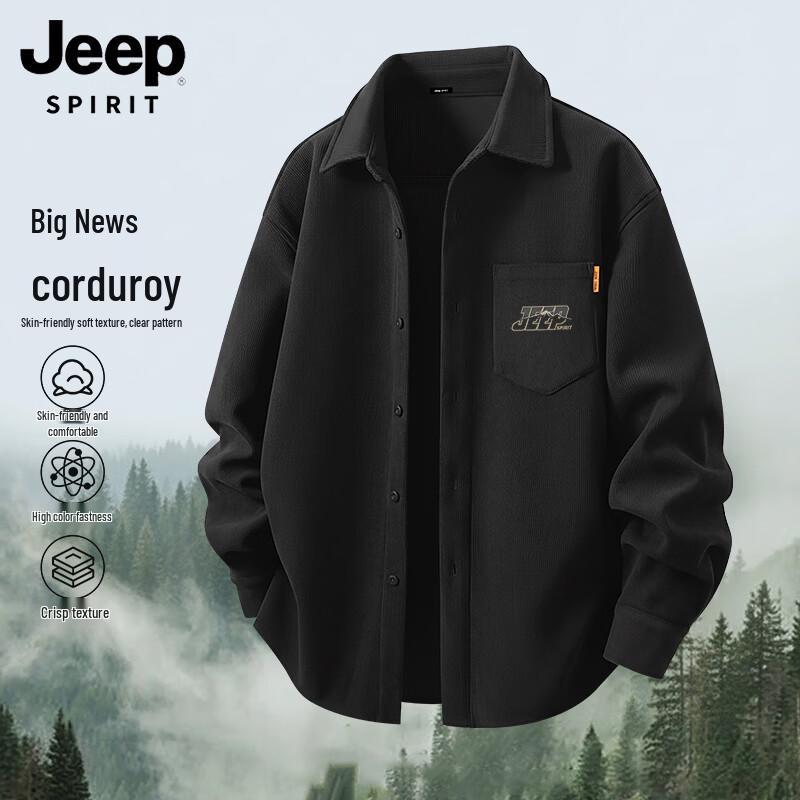JEEP SPIRIT Men s Corduroy Long-Sleeve Casual Shirt XL