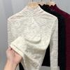 T-shirt à col montant en dentelle haut de gamme, sous-vêtement automne-hiver, nouveau style, vêtements pour femmes, coupe slim, tempérament, top en maille