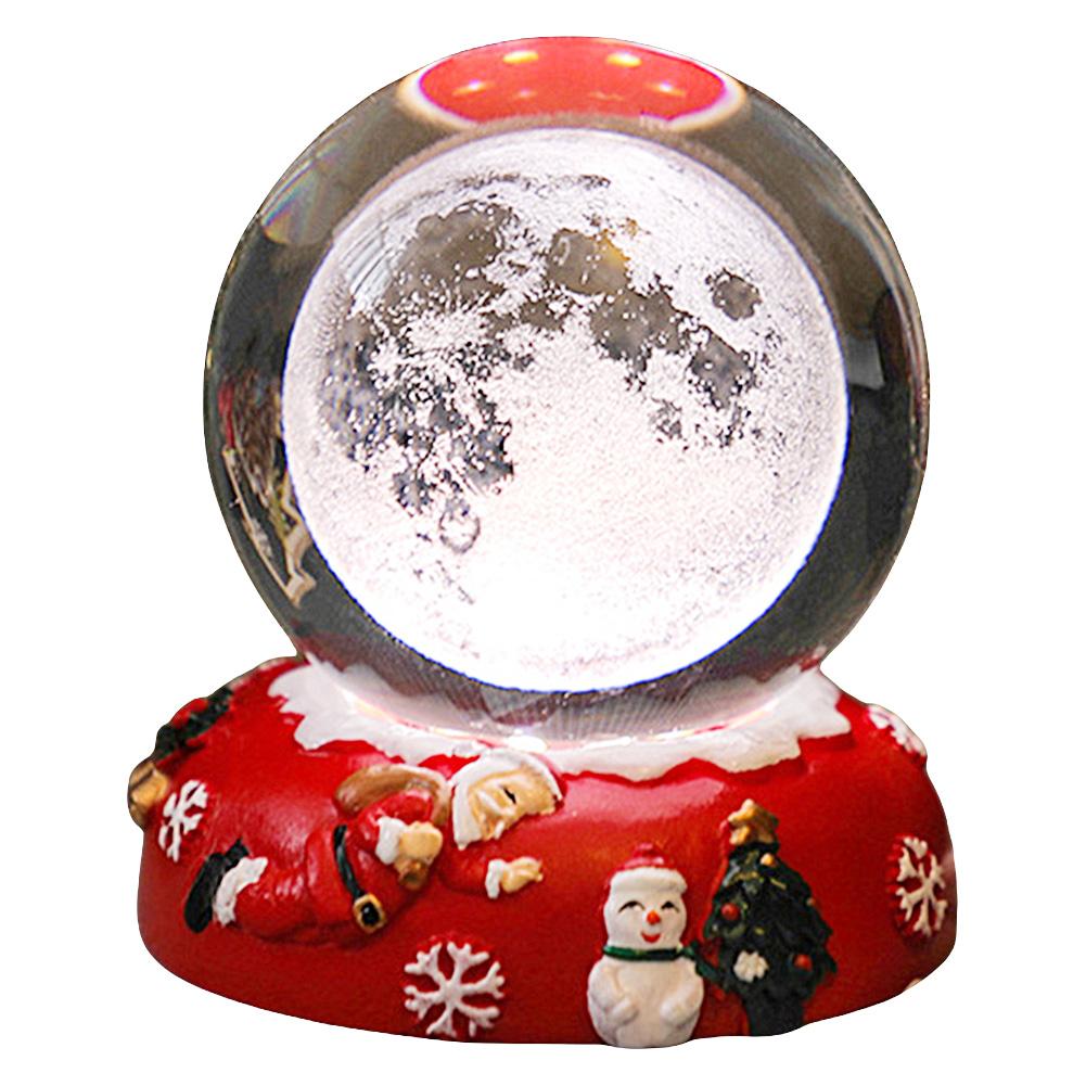 

6 см 3D хрустальный шар с рождественской деревянной основой Рождественский хрустальный ночник хрустальный шар 3D рождественская лампа в виде оленя для домашнего декора комнаты