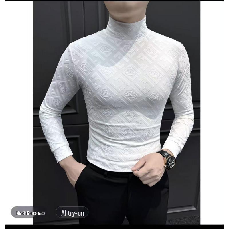 2025 Men s Slim-Fit Luxury Long-Sleeve Knitwear L