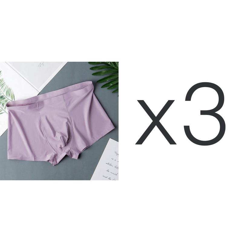 3 STÜCK/SET Eis Seide Nahtlose Herren Boxershorts Atmungsaktive Unterwäsche Männlich Ultradünne Atmungsaktive Slips XL-3XL