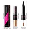 Julystar 8pcs 2-in-1 Dual-Ended Liquid Eyeliner Eyeshadow Stick, Waterproof Metallic Shimmer Liquid Eye Shadow Pen, Long Lasting Black Eye Liner