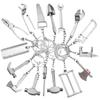 Fast Shipping Sturdy 122mm Hardware Tool Screwdriver Chainsaw Wrench Axe Pliers Ruler Saw Metal Keychain