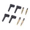 2pcs/lot 90 Degrees 3.5mm Stereo Headset Plug Jack 3 4 Pole 3.5 Gold Plated Black Audio Plugs Jack Adaptor Connector