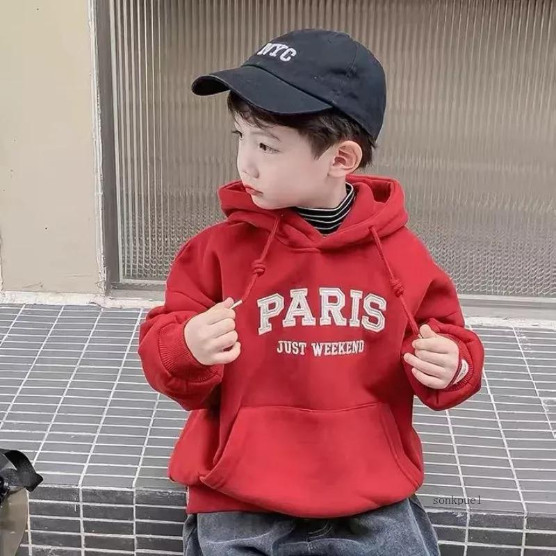 Fleece Tykk Høst Vinter Barn Gutt Jente Hettegenser Barnegenser Babyklær
