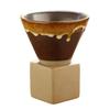 Conical Coffee Cup Japanese Style Retro Ceramic Coffee Cup Rough Pottery Tea Cup Latte Cup for Home Office