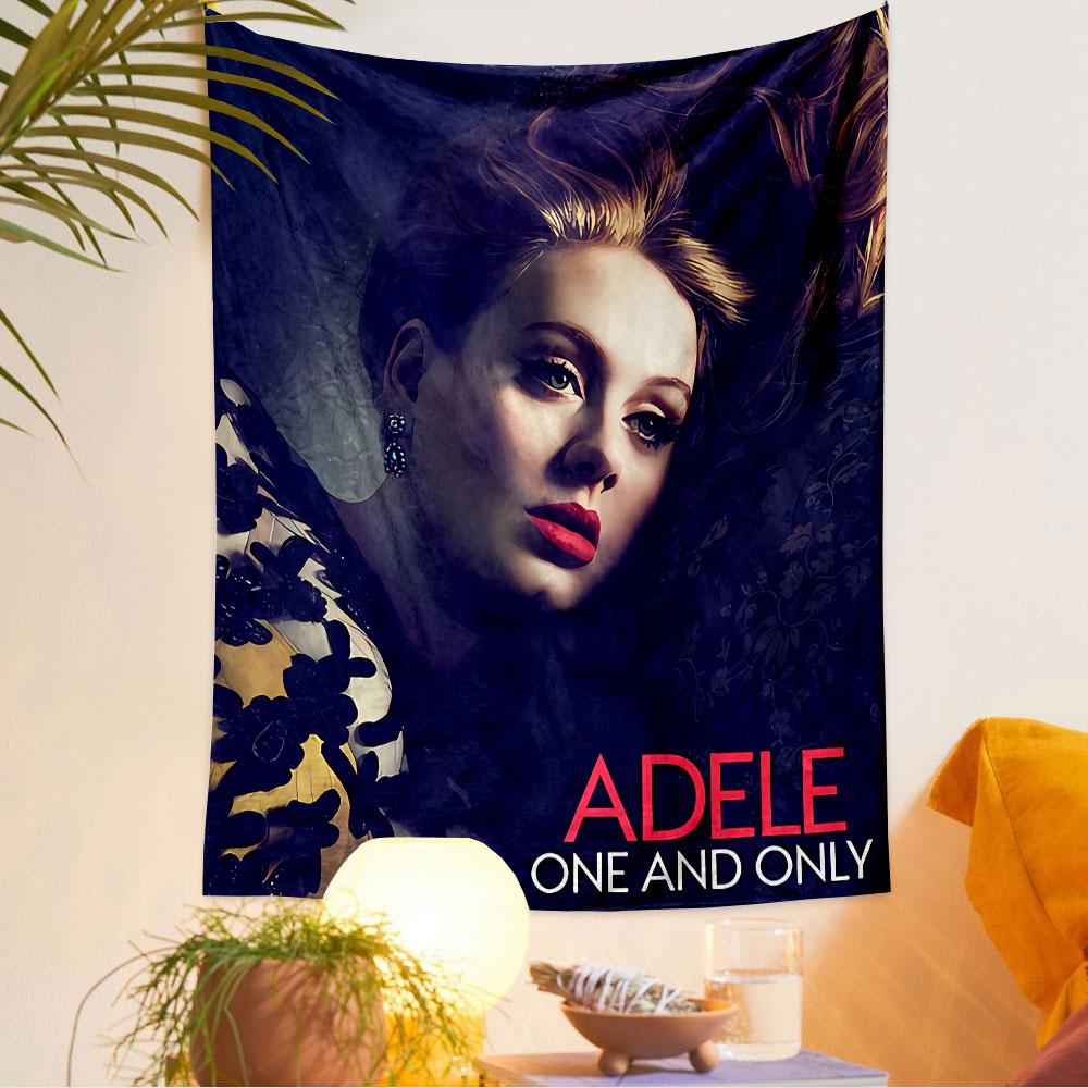 Adele One and Only Tapestry Wall Hanging, Singer Magazine Art, Soul Music Wall Decor for Bedroom Living Room