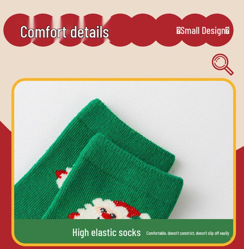 2025 Seamless Christmas Socks - Mid-calf Combed Cotton for Women, Men & Children - Autumn/Winter Collection