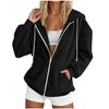 Sudadera con capucha y cremallera informal para mujer, talla grande, manga larga, corte holgado, para uso diario