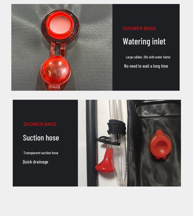 Thickened Portable Solar Shower Bag for Camping and Outdoor Water Storage