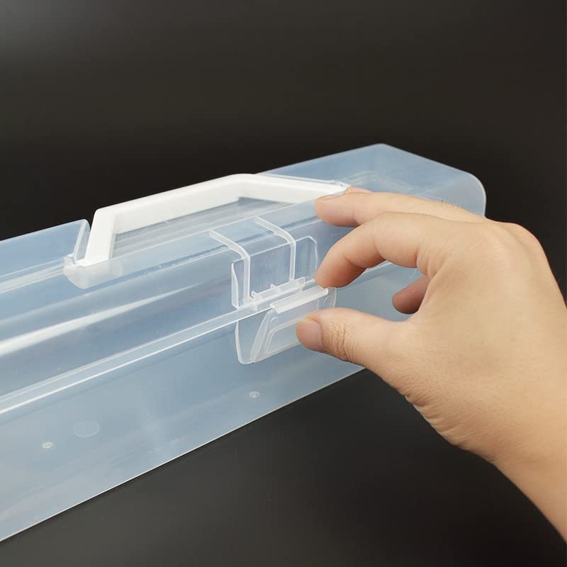 Large Paintbrush Storage Brush Large Transparent Clear Durable PP Storage Box with Tool Small Item Storage Multifunctional with Handle for Easy