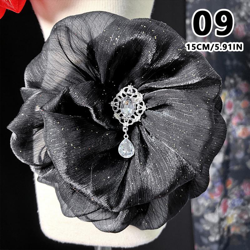 Applicazione Fiore 3D Grande Patch Applicazione per Abiti da Donna Spilla di Lusso di Design Accessorio Spalla Sposa da Palcoscenico