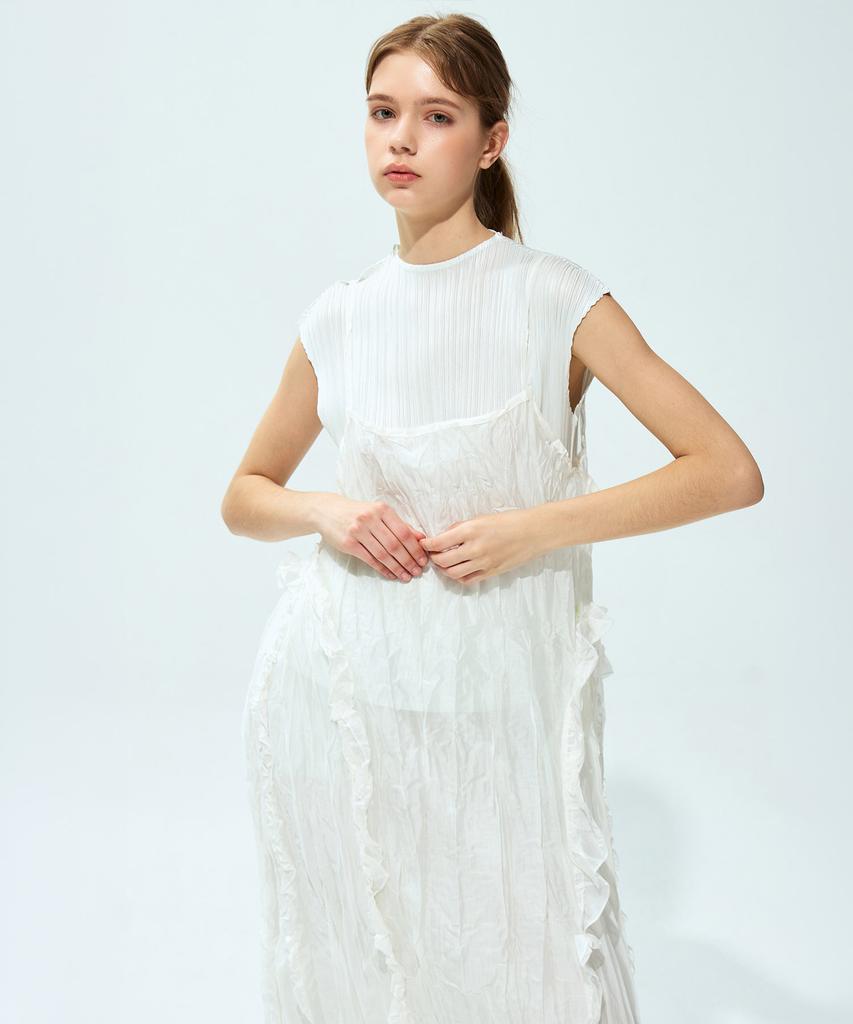 Waiowai Crease Frill Layered Dress_2 Colors
