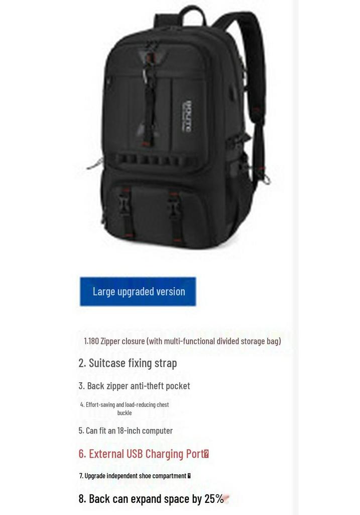 Sac à dos de voyage multifonctionnel pour homme, grande capacité pour les activités de plein air et de sport