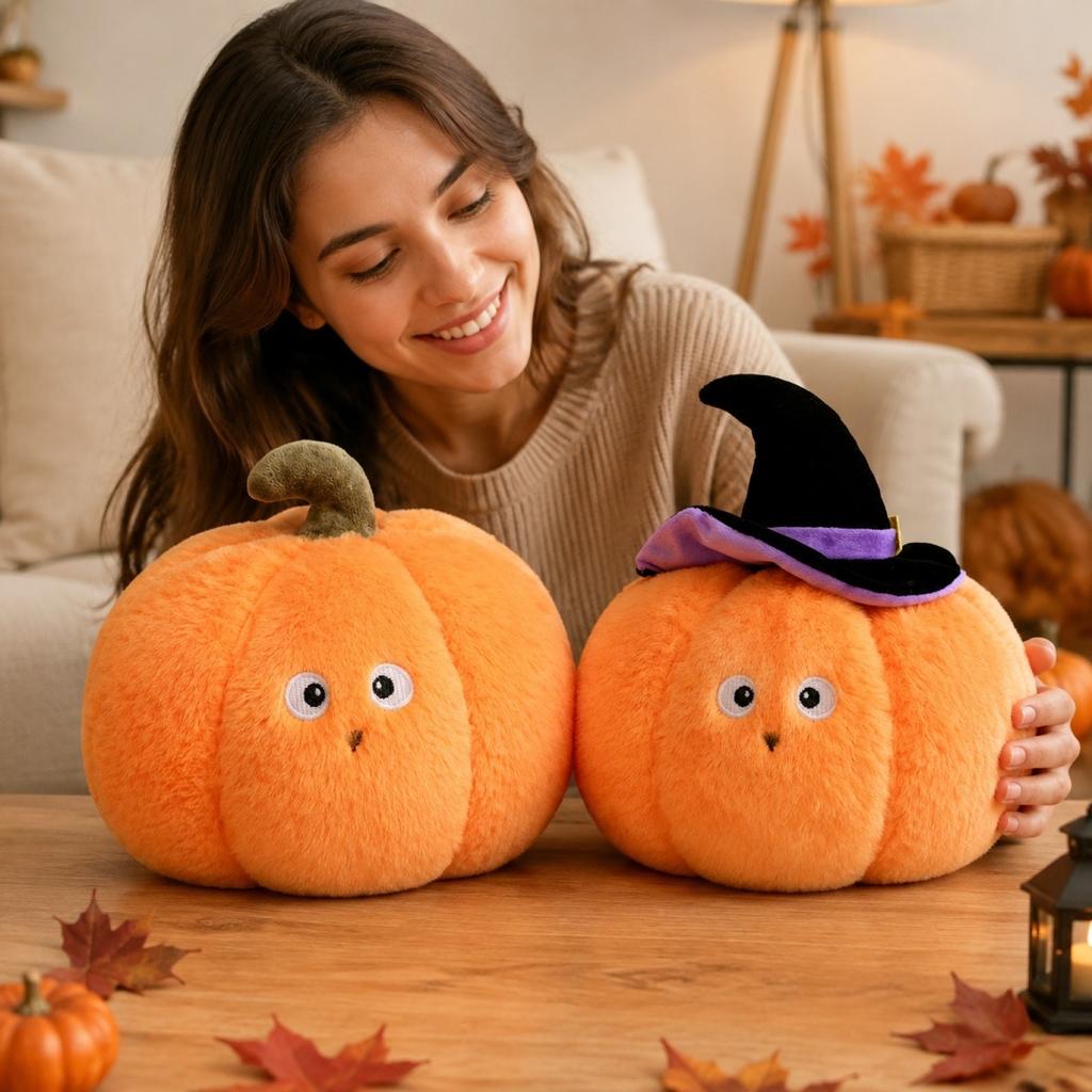 Halloween Pumpkin Plush, Stuffed Toy Decoration for Holiday Party Home Decor