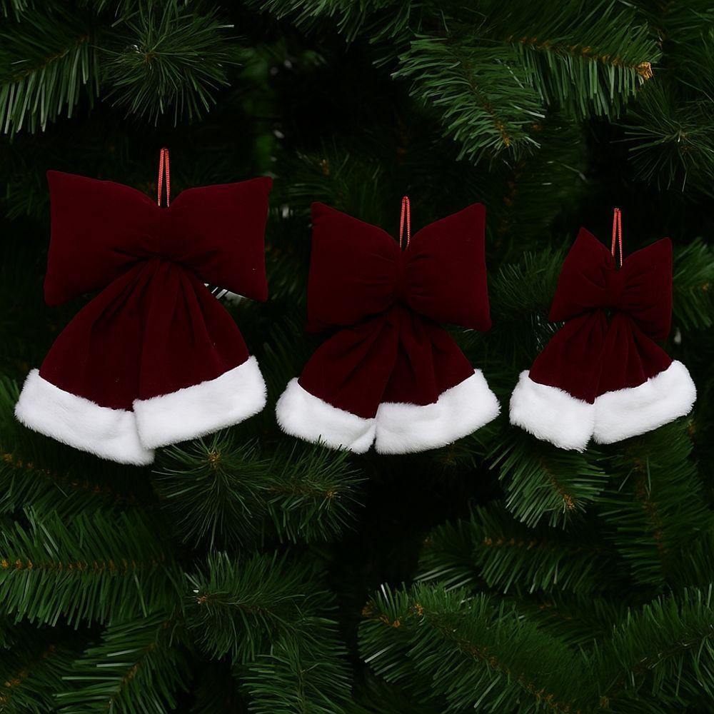 Soft Velvet Bowknot Decoration Wine Red Bowknot Hanging Ornament  Mall Atmosphere