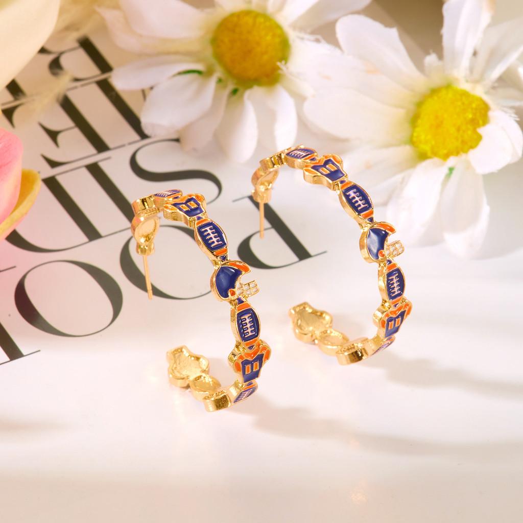 Casual Cool Unique Football Volleyball Earrings In Alloy With Electroplated Finish For Women