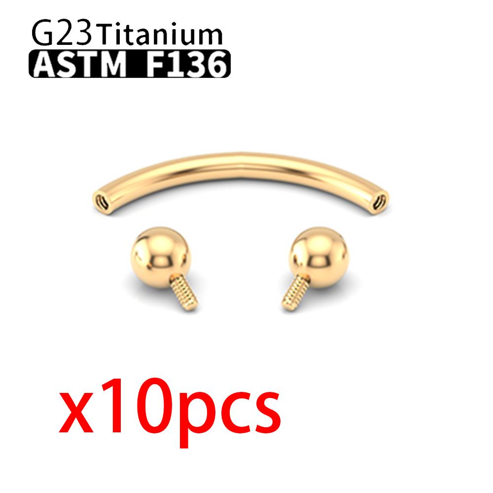 G23 Titanium 10PCS Labret Lip Stud Piercing Eyebrow Body Jewelry Nose Ring C rod For Women Septum Piercing