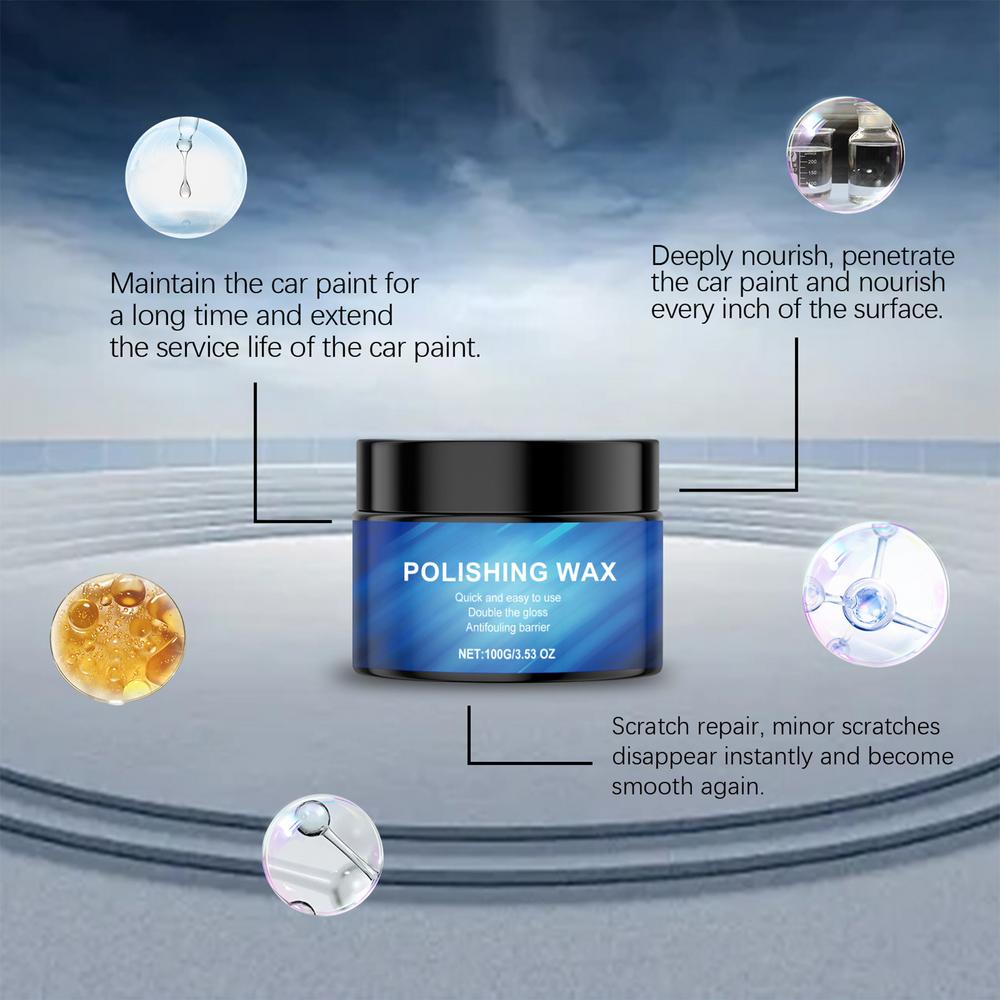 Car Polish Wax Car Paint Refine Wax 100g Automotive Scratch Removal With Sponge Repair Paste For Paint Care