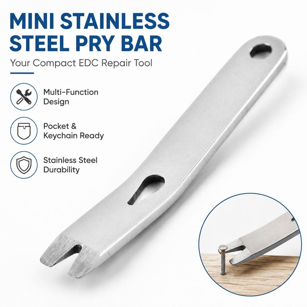 Nail Puller Slot Nail Puller Tool Stainless Steel Mini Pry Bar EDC Pry Tool Hardware Accessories