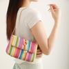 Fashion Bag Women's New Fashion Straw Bag Colored Striped Small Square Bag Chain Shoulder Messenger Bag