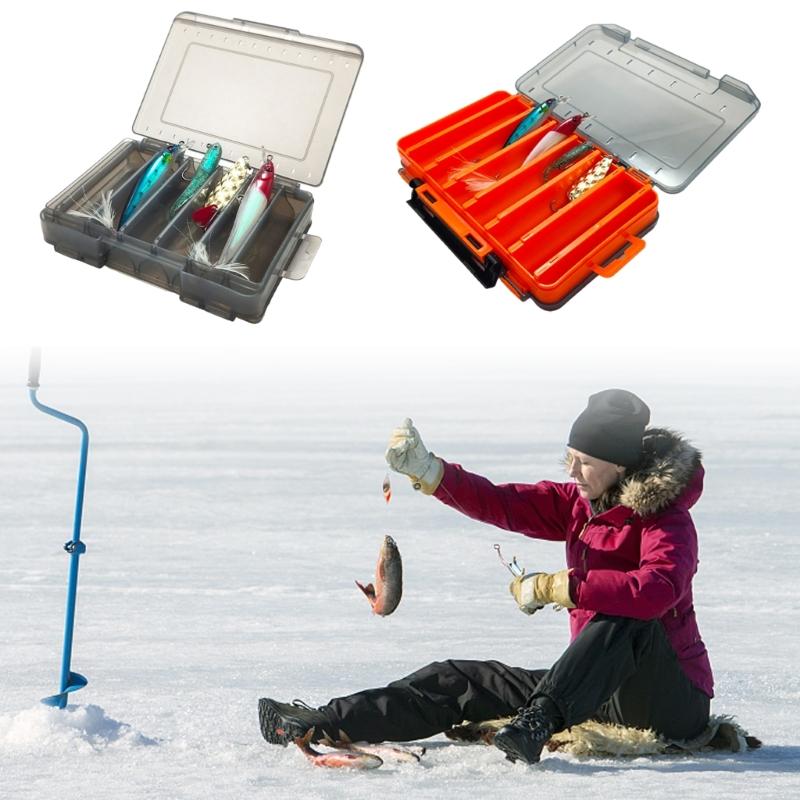 Double Sided Fishing Tackle Storage Box Plastic Fishing Tool Case Jigs Head Hook Storage Organizers Fishing Supply