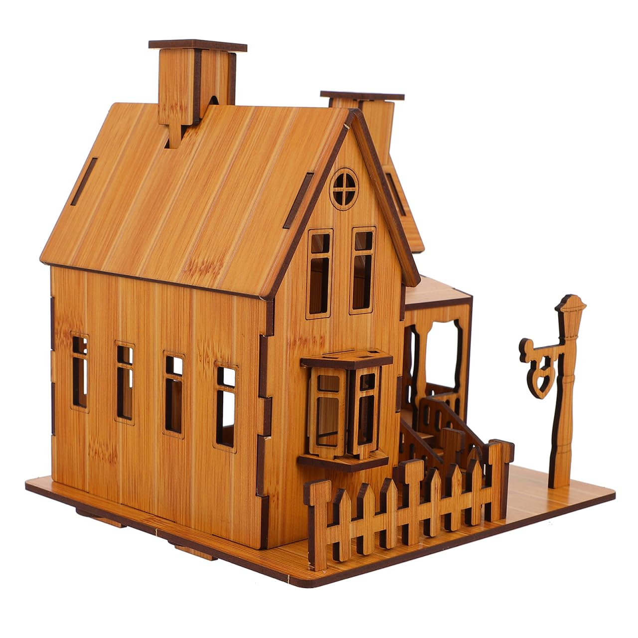 

HOLIDYOYO 3D Puzzle, Wooden House Model, Villa Model Assembly Puzzle, Elementary School Craft Kit, Gift
