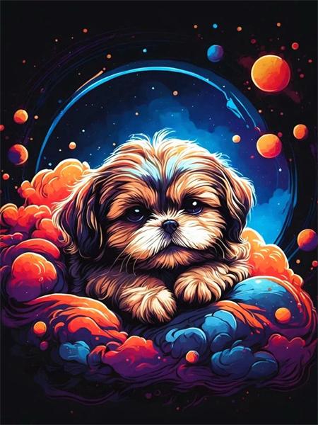 5D Diy Diamond Painting Dog Planet Full Square/Round Embroidery Mosaic Animals Starry Sky Home Decor