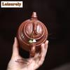 250ml Yixing Purple Clay Teapots Artists Handmade Bamboo Tripod Pot Raw Ore Red Downhill Mud Tea Brewing Kettle Zisha Tea Set