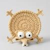 Non-Slip Crochet Squirrel Coasters Creative Knitted Animal Mat Durable Water Cup Mat  Tableware