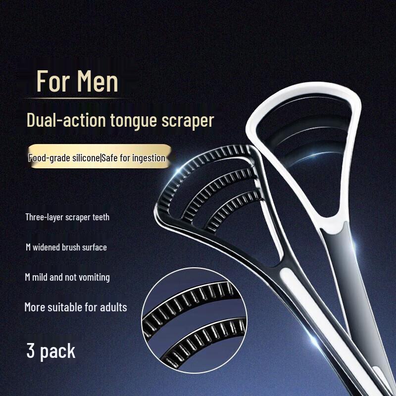 Hefengyu Dual-Effect Tongue Cleaner Brush - 6 Pack