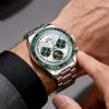 OLEVS Men Automatic Wristwatch Tachymeter Bezel Moon Phase Week Month Date Display Stainless Steel Waterproof Sport Watch