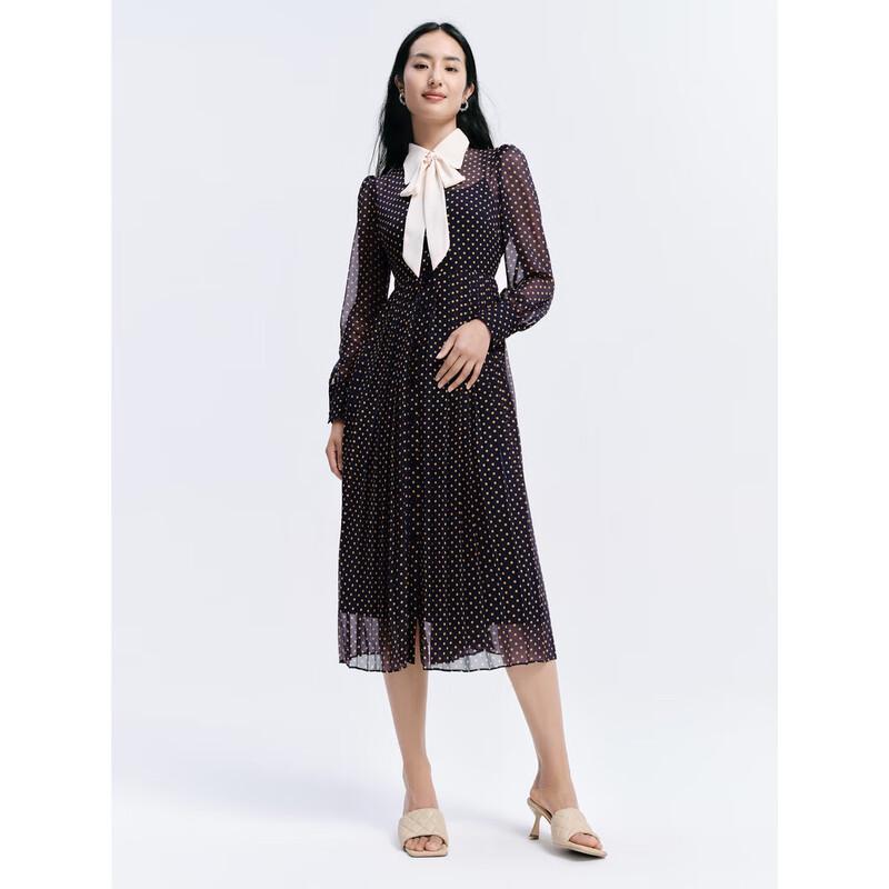 

JIUZI AnnaCO Polka Dot Chiffon Shirt Dress L