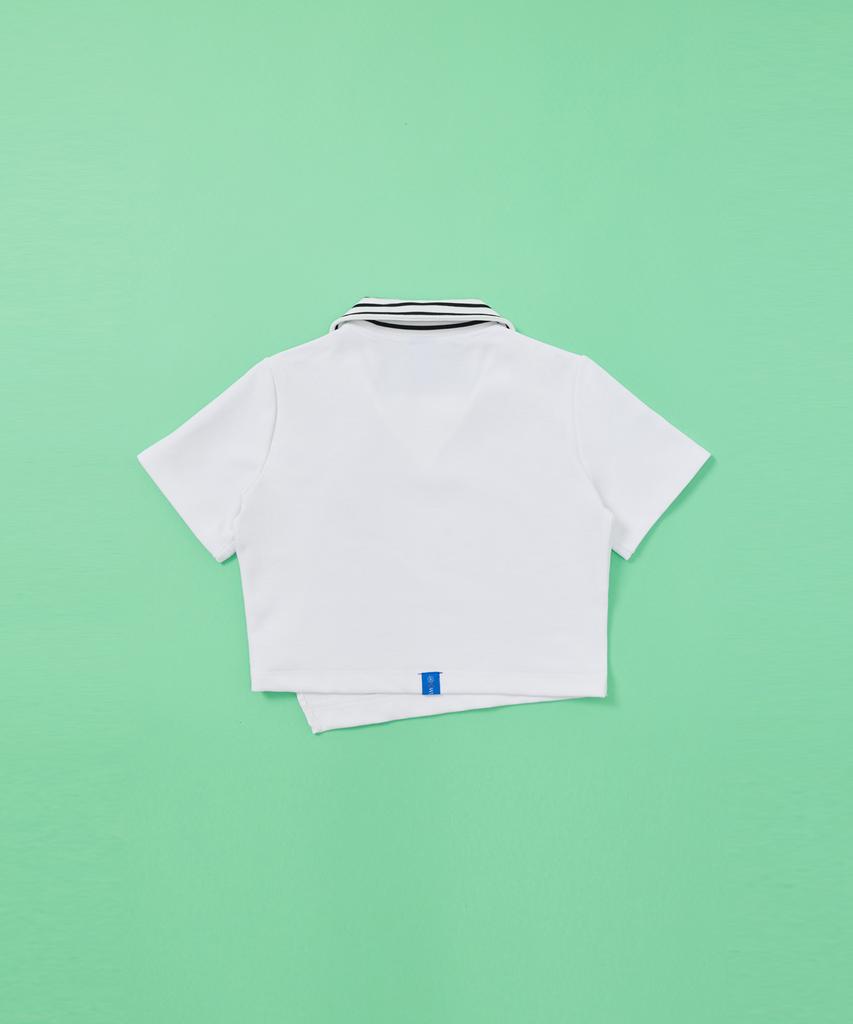 OWURA Flat Collar Crop Top_White