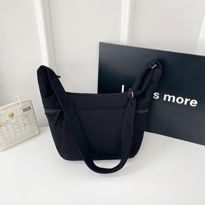Hobo Bag Women's Large Capacity Shoulder Bag Commuter Corduroy Bag Student Class Crossbody Bag