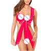 Women's Red Christmas Sexy Big Bow One-piece Underwear Sexy Lingerie Bikini - DD
