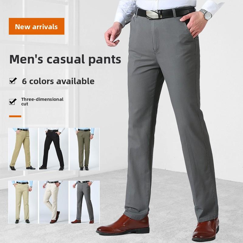

Чоловічі літні тонкі повсякденні костюмні штани Осінні товсті бавовняні класичні ділові модні стрейчові штани Чоловічий одяг 29 колір темно кави
