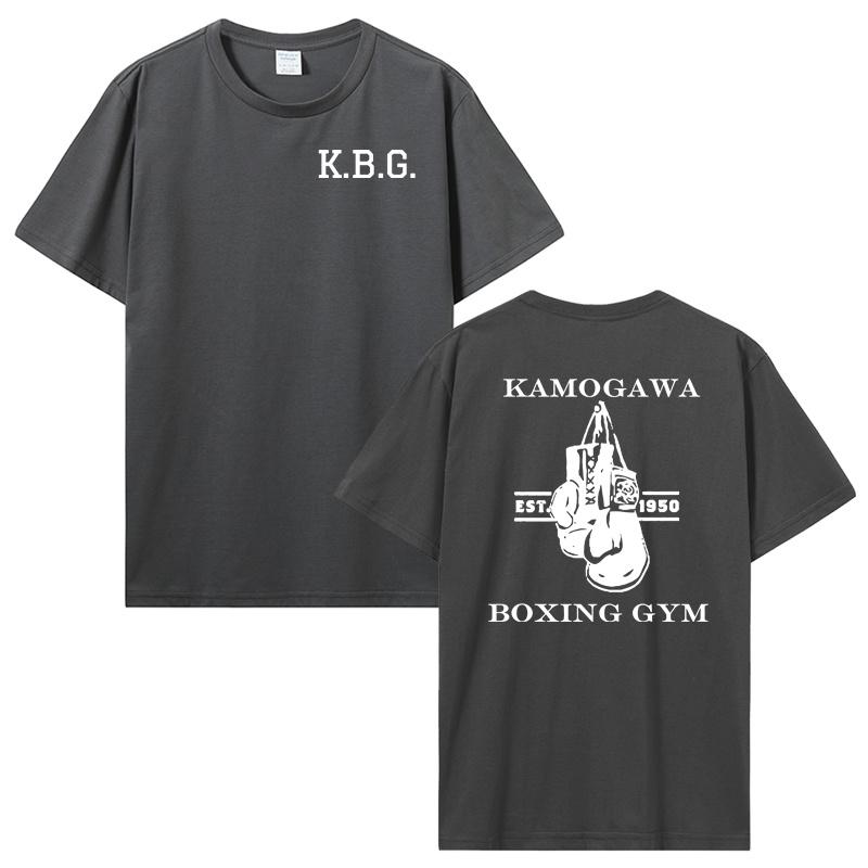 Hot Anime Hajime No Ippo T-shirt Funny Manga Kamagowa Boxing Gym Cotton Tees Shirt Fashion Hip Hop Men Clothing Oversized Tshirt