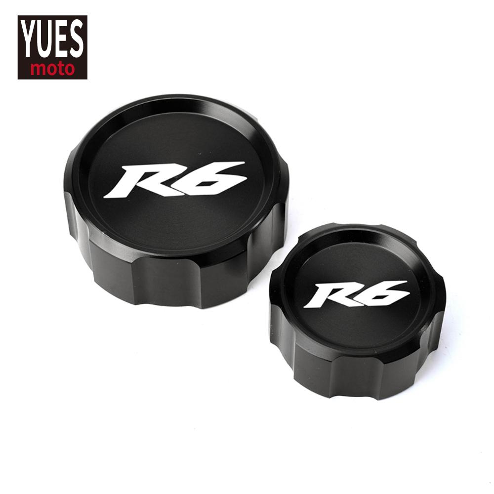 Motorcycle Accessories Front & Rear Brake Reservoir Fluid Cover For Yamaha YZF R6 2009- 2015 2016 2017 2018  