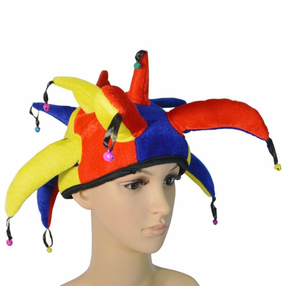 Multicolor Party Costume Hat Dress Up Funny Clown Hat Carnival Clown Hat  Halloween